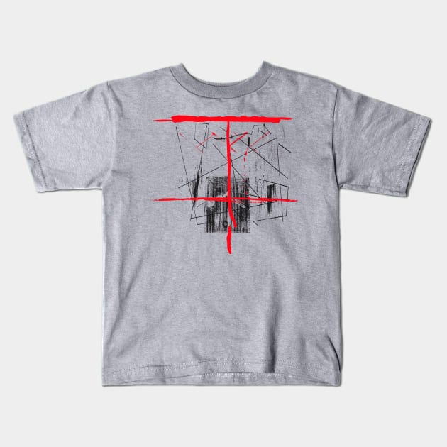 Red Mirror Kids T-Shirt by gencodemirer